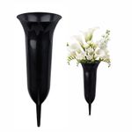Set of 2 Grave Vases with Spikes Cemetery Flower Pots Memorial Graveside Holders