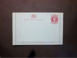 GB Postal Stationery QV 1d carmine Letter Card deeper blue card unused H&B LCP1b