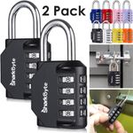 2x 4 Digit Combination Padlock Weatherproof Outdoor Security School Gate Locks