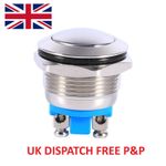 Metal Button Switch Momentary Push - On Heavy Duty 12V 3A Fit 19mm Round Hole