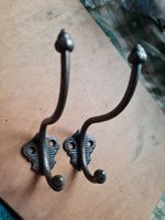 Two Dainty Acorn Old Metal Vintage Coat /Bag/ Hat/ Hooks 