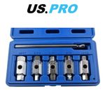 US PRO 6pc Double Ended Drain Sump Plug Key Set Hex Square Drive 3231