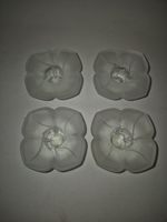 Paul Sebastian PS Design Lead Crystal Flower Votive Candle Holders Set 4 Boxed