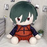 BLUE LOCK Rin Itoshi Anime Sitting Plush Doll Cotton Pillow Soft Toy Gift 40cm