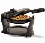 BELLA Classic Rotating Belgian Waffle Maker with Nonstick Plates Black
