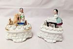 Pair of Antique Conta & Boehme C1880  Fairing Figures ~ Trinket pots