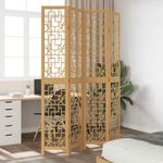 Room Divider Privacy Screen Privacy Panel Brown Solid Wood Paulownia vidaXL