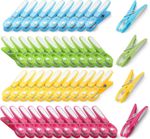 48 Clothes Pegs Washing Line Strong Grip Plastic UV Resistant Laundry Pegs