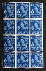 GB Northern Ireland 1968 4d Ultramarine Block of 12 XN6 SGNI7 MNH