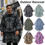 Floral Rain Poncho for Women Lightweight Packable Waterproof Raincoat with Hood