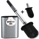 MooStar, Soap Dispensing Silicone Toilet Brush Stainless steel Bundle extra Head