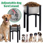 Single Stand Elevated Dog Bowl Adjustable Raiser Feeder Holder For Large Dogs