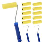 10 Mini Paint Roller Foam Sleeves Set 4" with 2 Frames DIY Home Painting Decor