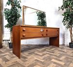 Vintage Mid-Century Stag Cantata Teak Dressing Table With Mirror Retro Scandi