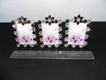 3 Pcs Decorative Bejeweled Black Picture Frames - 13x9cm