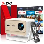 XGODY 4K 1080P Netflix Official Smart Projector WiFi6 BT5.4 Android Home Theater