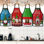 1pc Christmas Santa Claus Elf Apron - Unisex Festive Kitchen Apron