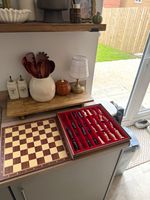 Vintage Italian Didatto Complete 32 Piece Roman Chess Set Complete with Board