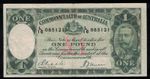 Commonwealth of Australia 1933 KGV Riddle/Sheehan One Pound £1 Banknote R28