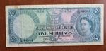 FIJI 5 SHILLINGS 1965 BANKNOTE. PICK 51e. RADAR SERIAL NUMBER