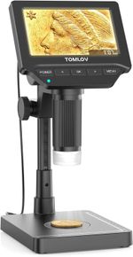 TOMLOV Digital Microscope with 0.1g Precision Scale 4.3" IPS for Coin Collectors