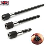 Set of 3 Screwdriver Extension 1/4 Hex Shank Holder Magnetic Drill Bits Long Kit