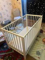 IKEA GULLIVER White Cot 60x120cm + Mother&Baby First Gold Anti-Allergy Mattress