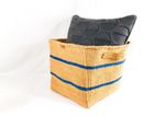 Kenya Storage Basket Handles Sisal Wicker Fair Trade Gift Hamper Blue Stripes UK