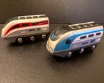 BRIO Smart Tech Wooden Train Engines Lot of 2 Red/Blue Silver for spares repair