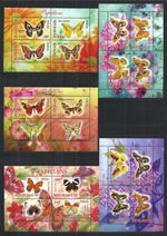 Mini Sheet Set Butterflies Flora Fauna