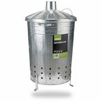 Galvanised Steel Garden Incinerator 85L Outdoor Waste Burner Rectangular