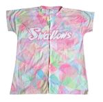 Majestic Tokyo Yakult Swallows Baseball Jersey Pink Large Relaxed Fit Free Post 