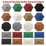 2.5/2.7/3/3x2M Replacement Fabric Garden Parasol Canopy for 6 8 Arm Umbrella