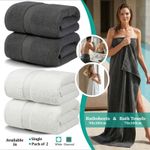 2x Super Soft Extra Large Jumbo Bath Sheets & Towel Sets, 100% Cotton 500GSM