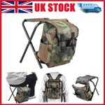 Fishing Tackle Stool Backpack Seat Bag Camping Foldable Rucksack Chair Oxford