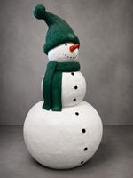 Christmas Snowman With Green Scarf and Hat - 200cm H x110cm W x 110cm D