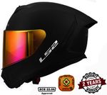 LS2 FF820 RAPID FULL FACE  MOTORBIKE CRASH HELMET MATT BLACK  WITH GOLD VISOR
