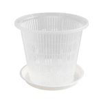 1x Orchid Planter Clear Orchid Pot with Holes Plastic Plant Pot With Tray 