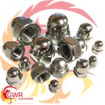 No10 1/4" 5/16" 3/8" 1/2" 5/8" 3/4" UNC & UNF DOME NUTS A2 STAINLESS STEEL ACORN
