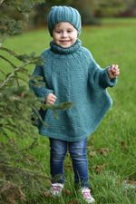 Knitting Pattern - Fascination Poncho and Hat Set (All sizes)