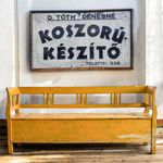 Post War Hungarian Wooden Business Sign
