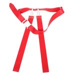 Red PVC Football Training Waist Belt with Reusable Flags and Secure Buckle