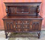 Edwardian Oak Barley Twist Sideboard. Circa 1910. Excellent Condition with Key