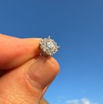 925 Sterling Silver Mens 8mm Diamond Single Stud Earring New Princess Cut