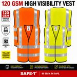 Hi Vis Vest High Viz Safety | YELLOW ORANGE | EN471 Waistcoat Visibility Jacket