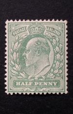 GB King Edward Vll 1/2d Harrison 15x14 Pale Green SG.279 Mint NH Well Centred VF