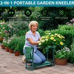 2-in-1 Folding Gardening Padded Seat and Kneeling Stool Tool Bag Garden Kneeler