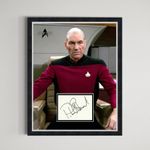 Patrick Stewart - Star Trek Actor Hand Signed Authentic Autograph Framed Display
