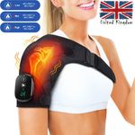 Electric Heated Vibration Shoulder Massager Wrap Rotator Cuff Brace Pain Relief