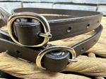Leather Spur Straps - Brown/Black - Plain Workmanlike - Showing/Hunting/Jumping